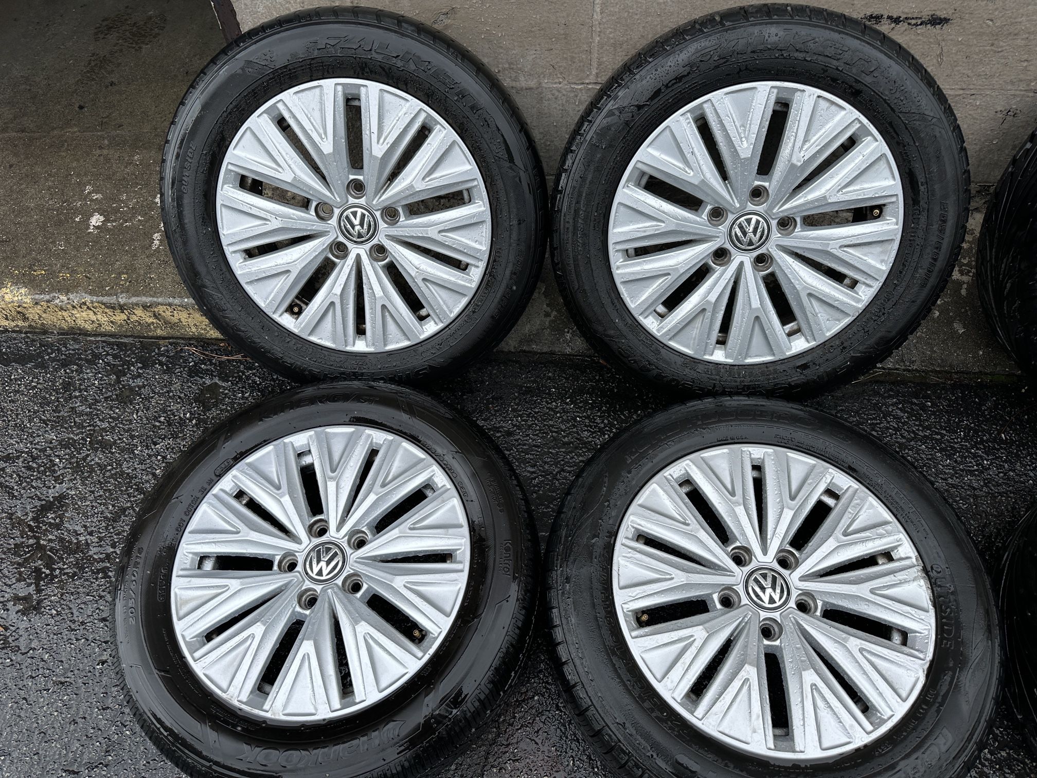 Aluminum 16 inch Volkswagen Jetta rims with tires 5 on 112mm -