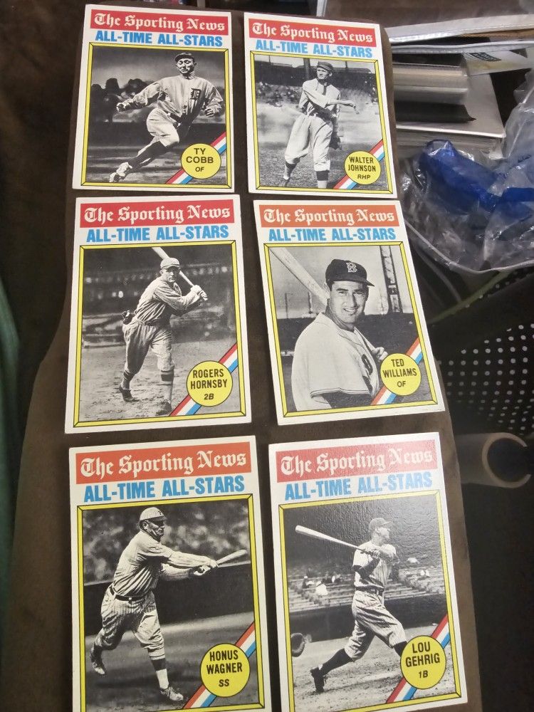 6 all-time greats cobb.hornsby Wagner t Williams Johnson gehric