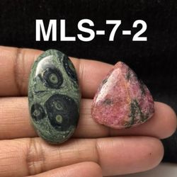 Multi-Stone Mix Shape Gemstone Cabochon-2Pc Lot-MLS-7-2