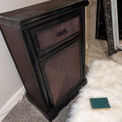 Mid Century Bamboo and Wood End Table