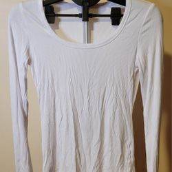 White Long Sleeve Top - Size L (0313)