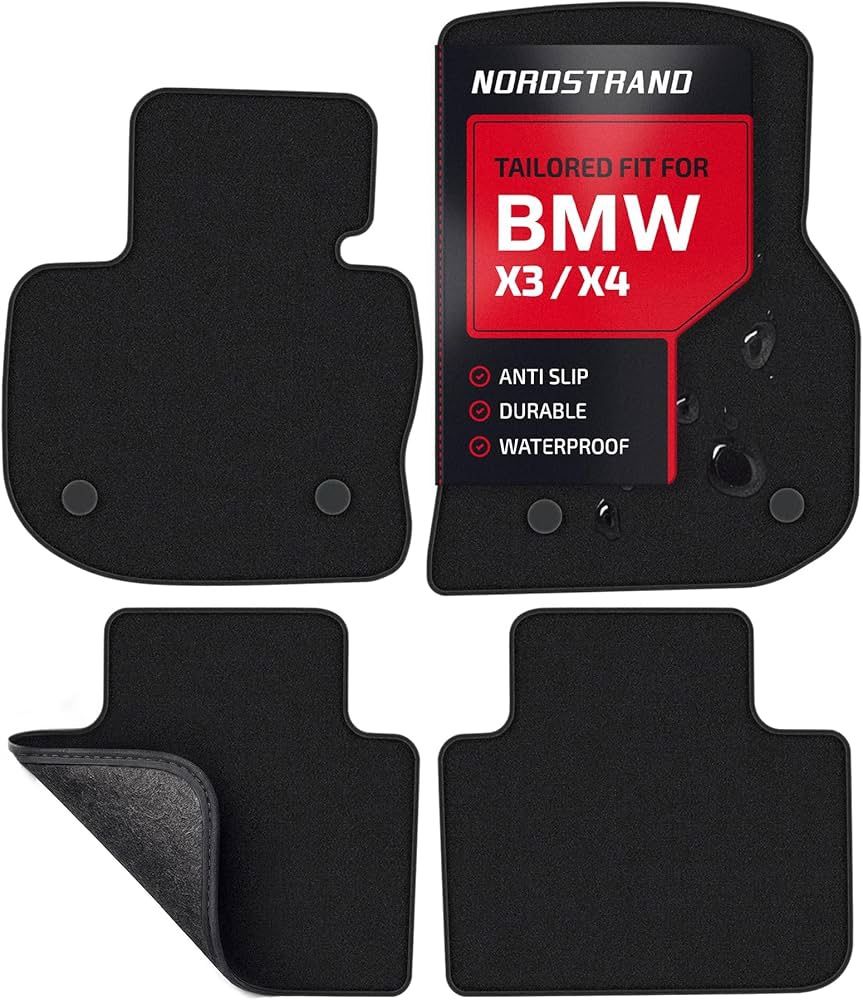 Floor Mats for BMW X3 2018-2024 & BMW X4 2019-2024 - Custom 3D Fit 20i 30i M40i 30e M - 1st & 2nd Row - Anti-Slip Backing - 34oz Heavy Duty Carpet Mat