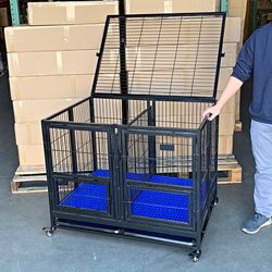 (New) $190 Folding Double-Door Heavy Duty Dog Cage Kennel 41x31x34 inches