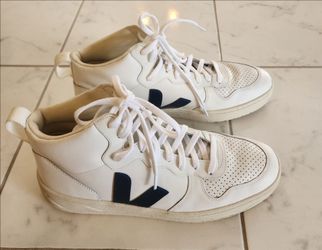 Veja V-15 Leather White Nautico High-Top Sneakers