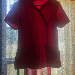 Red Colored Small Sized Cherokee Top And Bottom Uniform Set. 