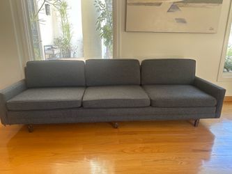 Vintage Mid-Century Modern Tuxedo Sofa — Newly Reupholstered