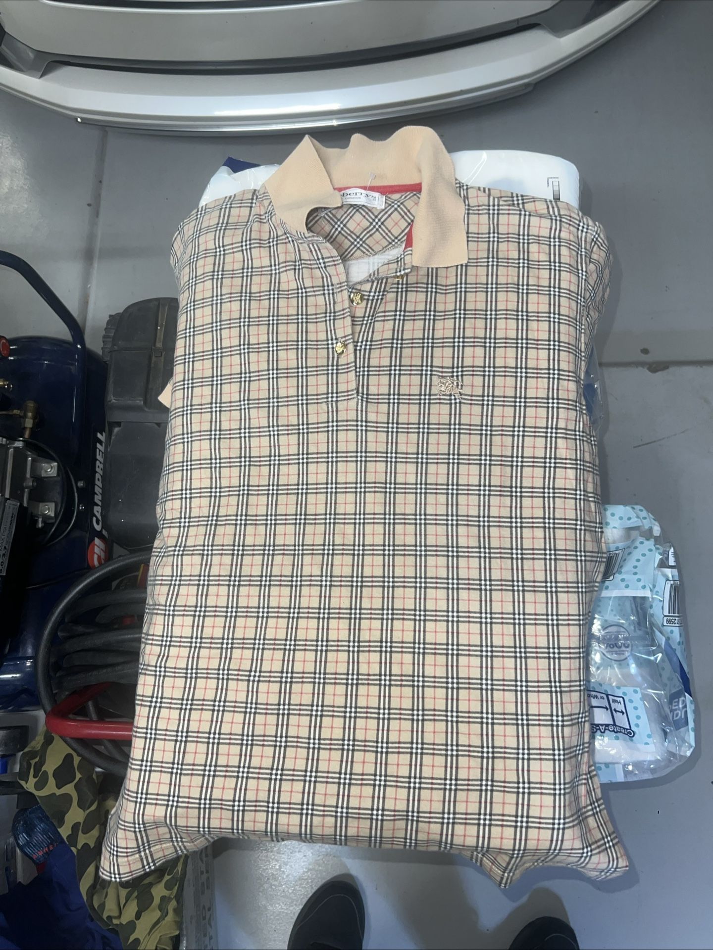 Burberrys Nova Check Short Sleeve Polo Shirt Large