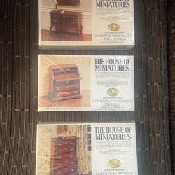 New Dollhouse Furniture set of 3: desk & chest & lowboy by House of Miniatures SEALED