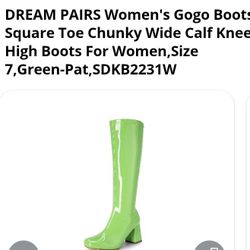 Like New Dream Pair Lime Green Patent Leather Go-go Boots