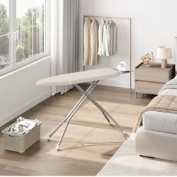 Ironing Board 43"x14" with Heavy Duty Iron Rest, Foldable, Beige