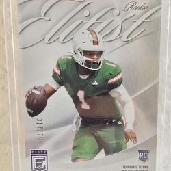 Cam Ward 2025 Donruss Elite Elitist RC #8 Silver 317/799 Tennessee Titans 