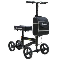 Economy Knee Scooter, Steerable Knee Walker, Foldable Knee Scooters for Foot Injuries Adult Best Crutches Alternative Black