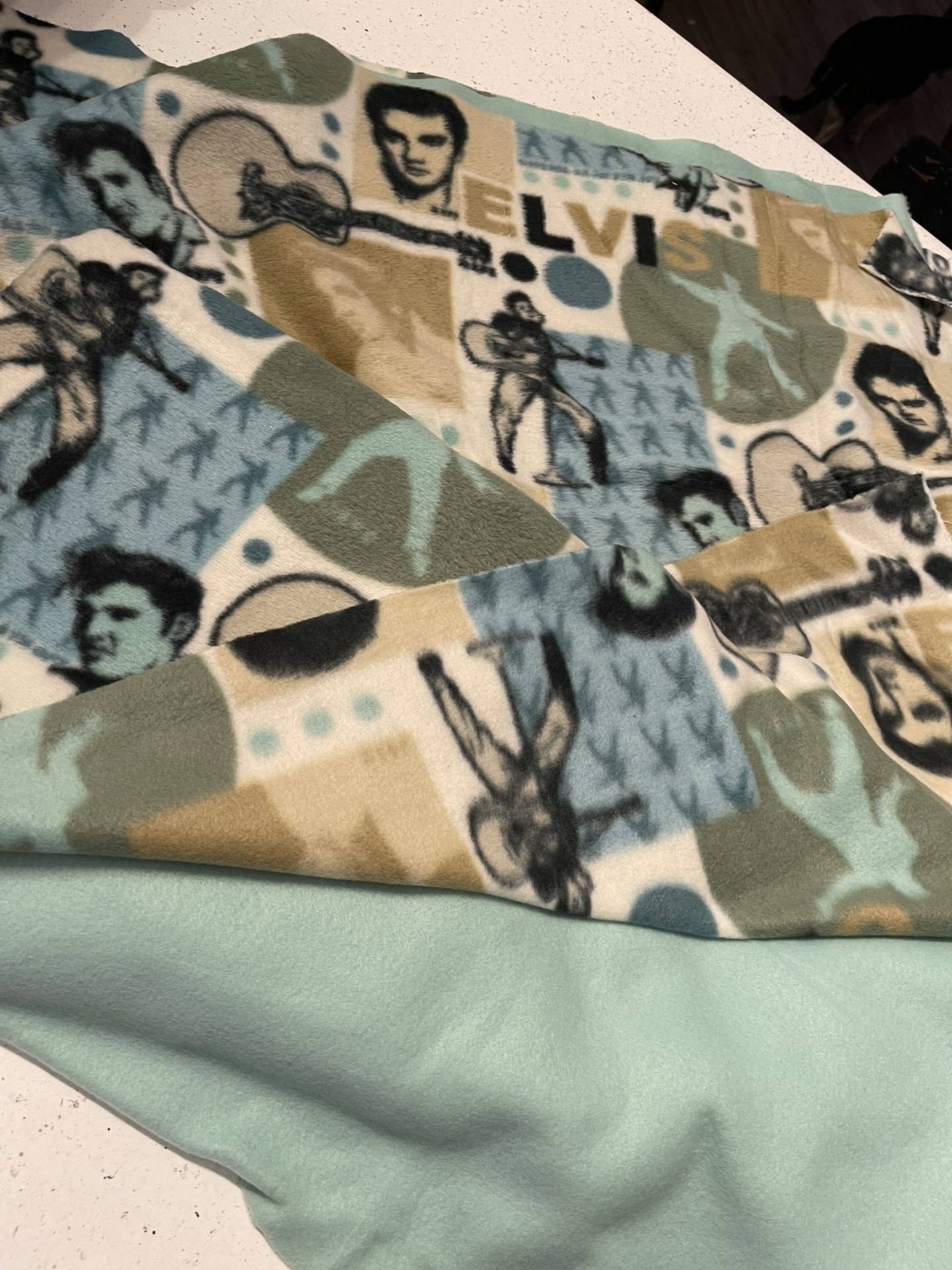 Elvis Fleece With Pastel Green For The Backing