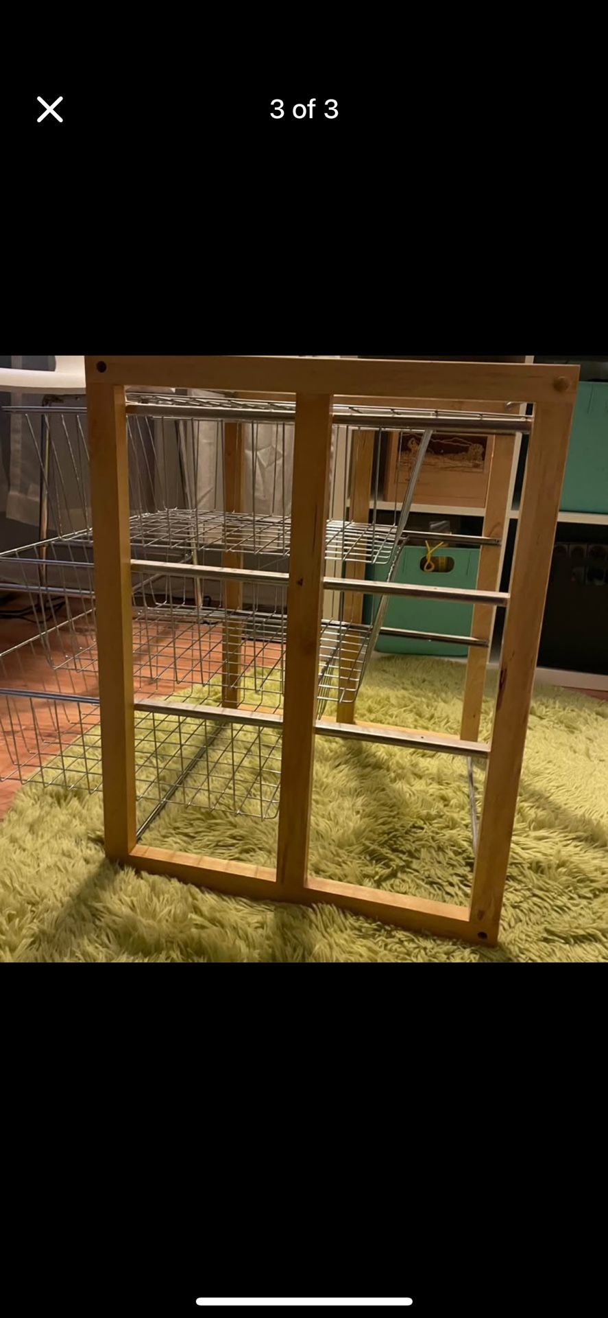 Organizer with wire shelves