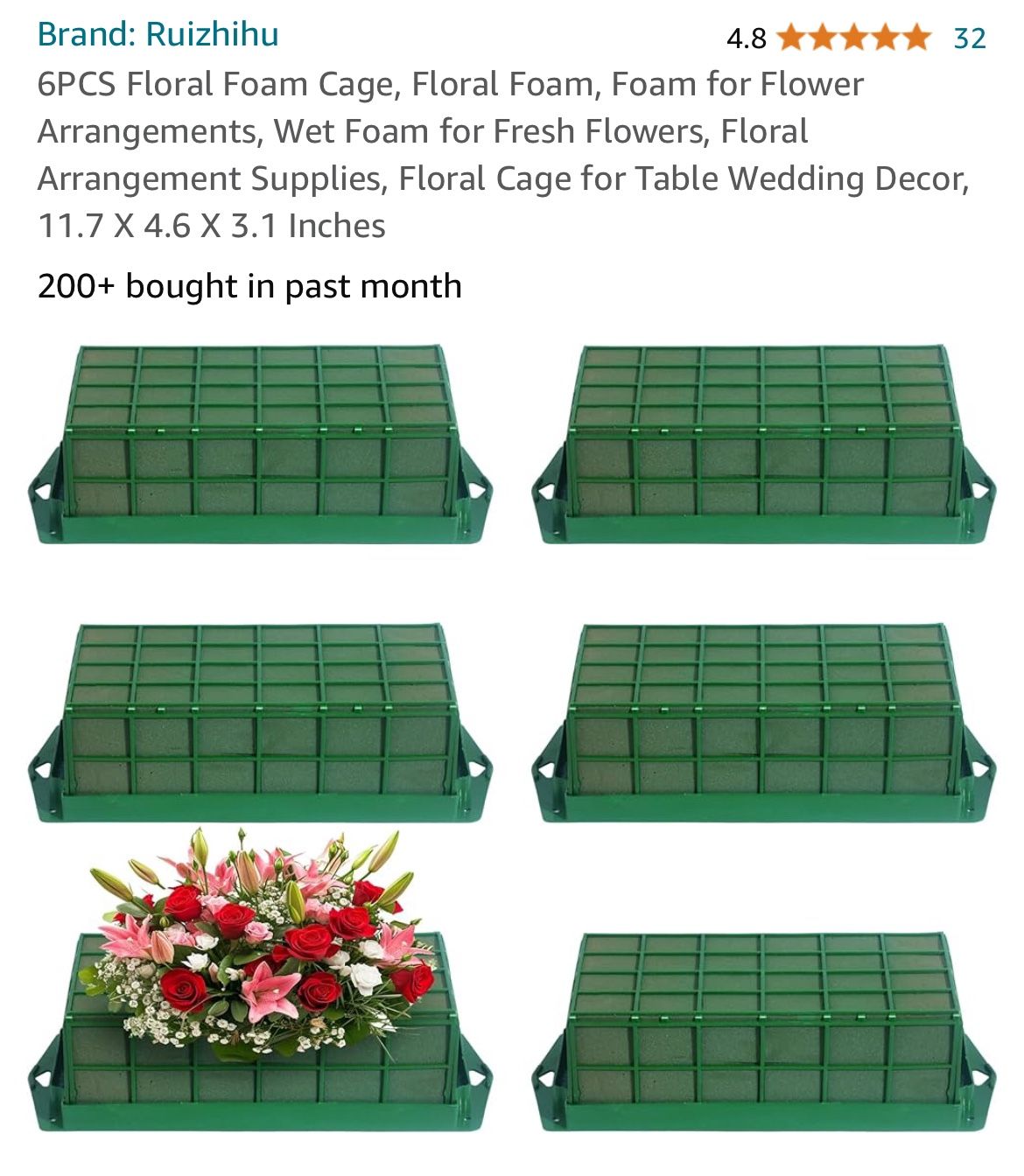 35 Floral Foam Blocks With Cage And Tray