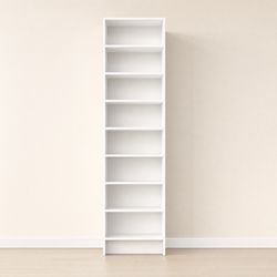 7-Shelf Reach-In Closet Tower - 26"W x 84"H x 14"D, White Melamine (32mm Modular)