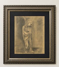 Signed Picasso drawing Framed Matisse Monet Van gogh era Hand drawn Antique art