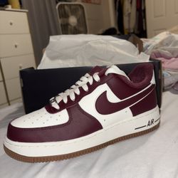 Burgundy/White Air Force 1s 