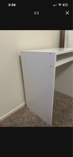 White Desk with Shelf