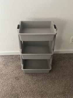 Plastic storage shelves