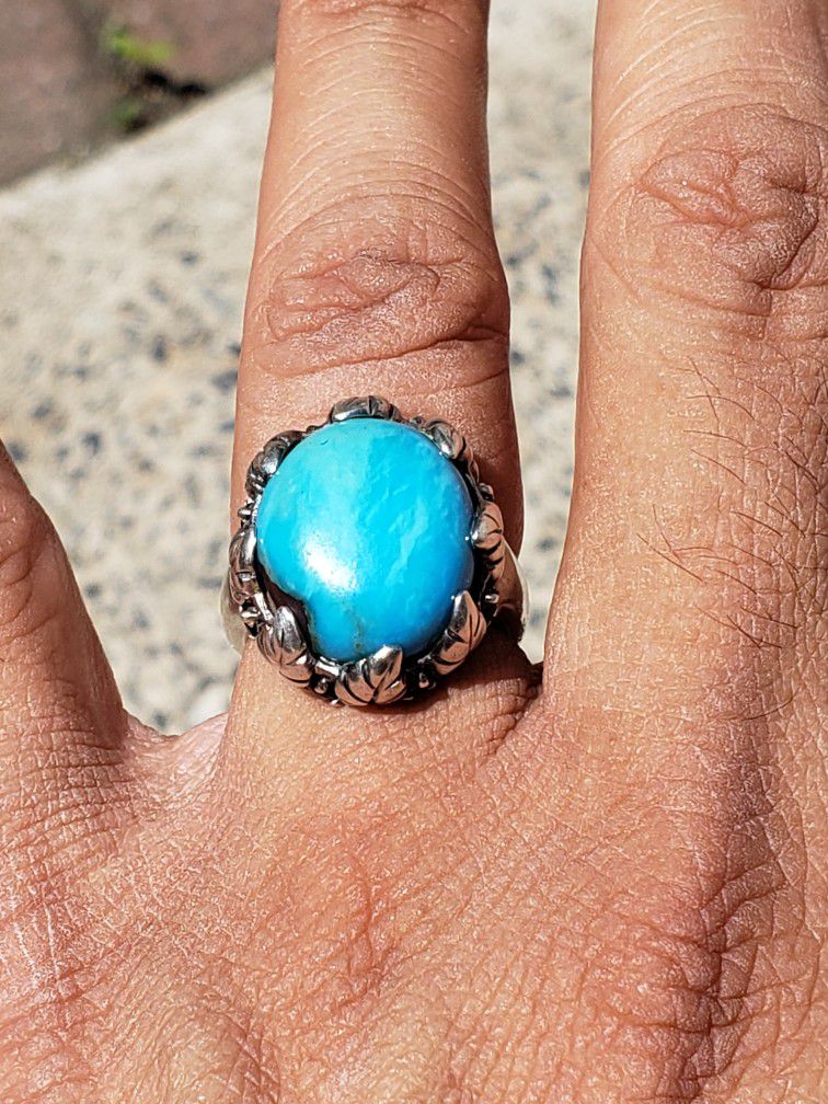 Sterling Silver Turquoise  Vintage Ring Size 7