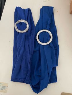 190 Royal Blue Spandex Chair Sashes with Rhinestone Buckles (+ 4 FREE extras)