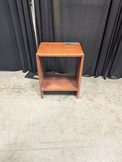 Rustic Brown Wood Nightstand with Shelf