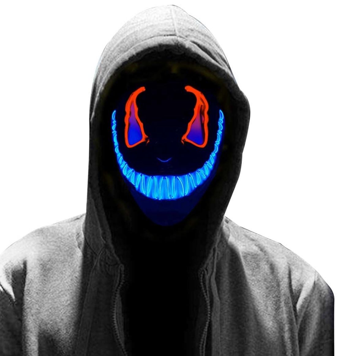 MAQUIDE Halloween Scary Mask LED Light Up Purge Mask For Festival Cosplay Halloween Costumes,Red&Blue