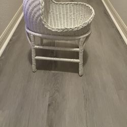 Adorable Doll Size Wicker Bassinet 