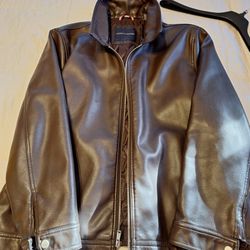 Men's XXL Tommy Hilfiger Brown Leather Jacket 