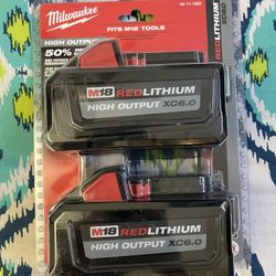 Milwaukee M18 2x6.0XC Batteries 