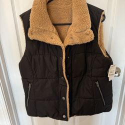 Black Sherpa Lined Vest - Lucky Brand - Brand New