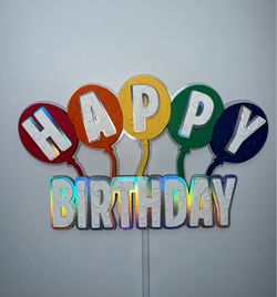 HAPPY BIRTHDAY CAKE TOPPER