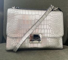 Karl Lagerfeld Paris Croc-Embossed Crossbody Bag