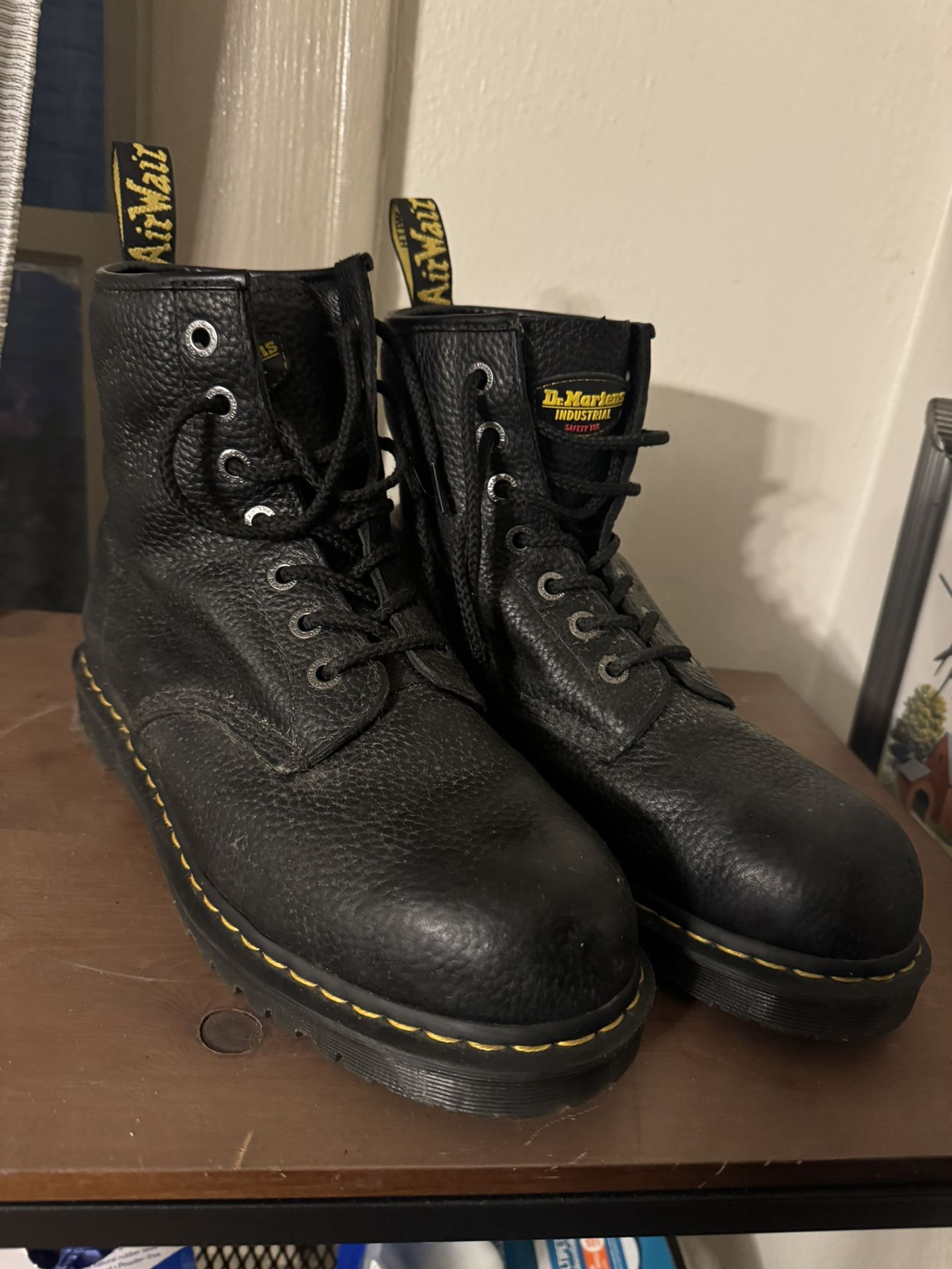 Doc Marten Steel Toe Genuine Leather Work Boots Men’s 12