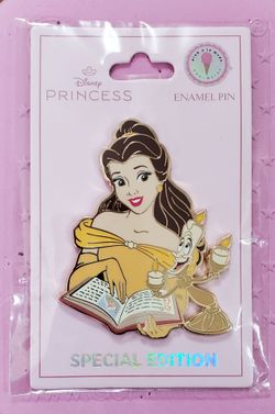 PALM Disney Princess Belle & Lumiere Reading A Book Enamel Pin 2025 SE 300 BATB