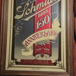 Vintage Rare 1985 Schmidt Beer 130th Anniversary Beer Mirror Sign