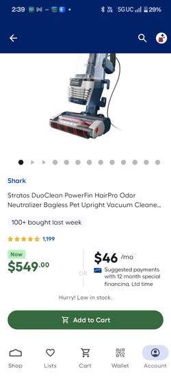 Shark Stratos DuoClean PowerFin HairPro Upright Vacuum