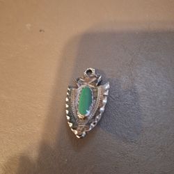 Green Turquoise "Faux" Arrowhead Tie Tac