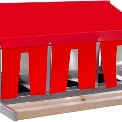 RentACoop Roll-Out Reversible Nesting Box Suite (3 Compartment) for Chickens, Ducks, Poultry