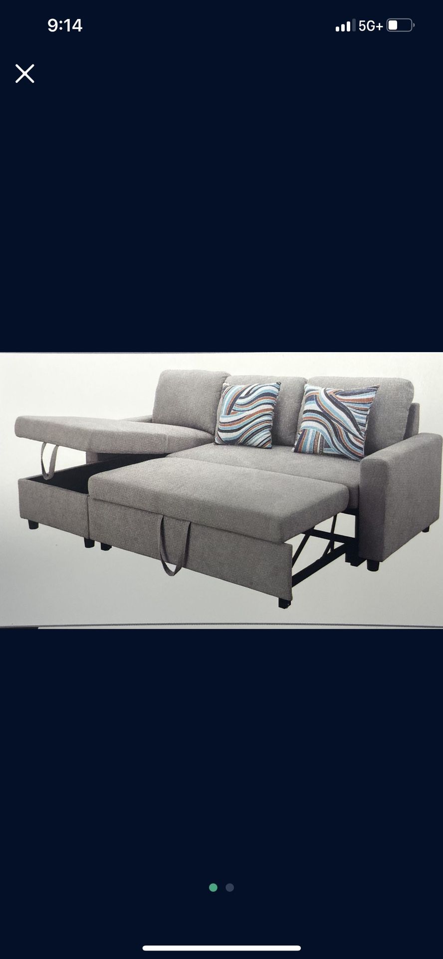 Light Gray Microfiber Sectional Sleeper Sofa Couch