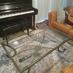 Glass Top Coffee Table 17”H, 50” W, 30”D