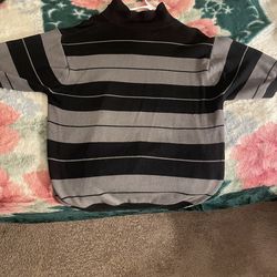 FB County Charlie Brown Black and Gray Striped Polo Shirt