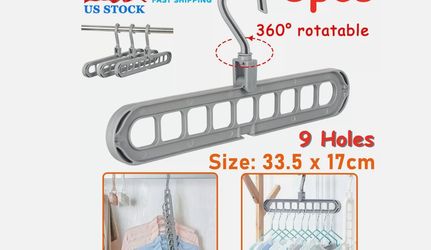 6 hangers new in bag each hangs 9 items