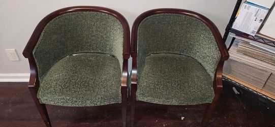 Pair of plush Office reception chairs