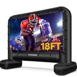 VIVOHOME 18 Feet Indoor and Outdoor Inflatable Blow up Mega Movie Projector Screen with Carry Bag