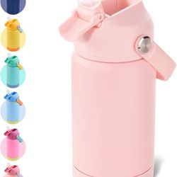 Kerilyn 12oz Kids Water Bottle, Stainless Steel Insulated Water Bottle For Kids, Toddler Cup With Straws Leak-proof, Kids Water Bottles For School Boy