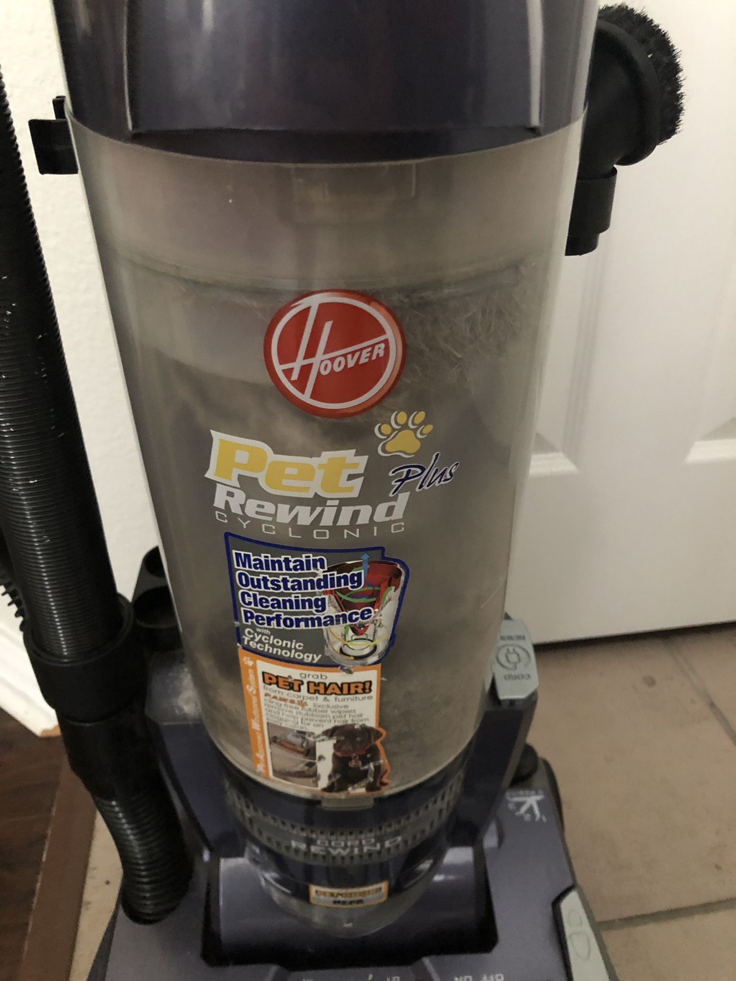 Hoover 12 amp Pet Plus Rewind Cycloning Vacuum