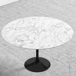 Round White Marble Table 