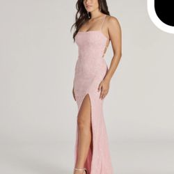 pink sequin dress